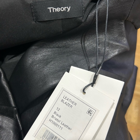 Theory Black Blazer with Wide Lapels and Relaxed Fit - Picture 3 of 4